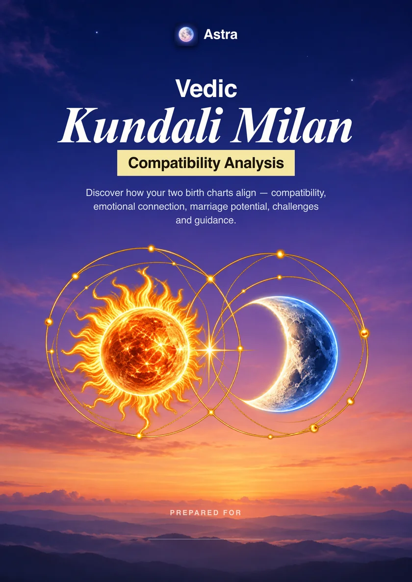 Cover of the Vedic Kundali Milan compatibility analysis